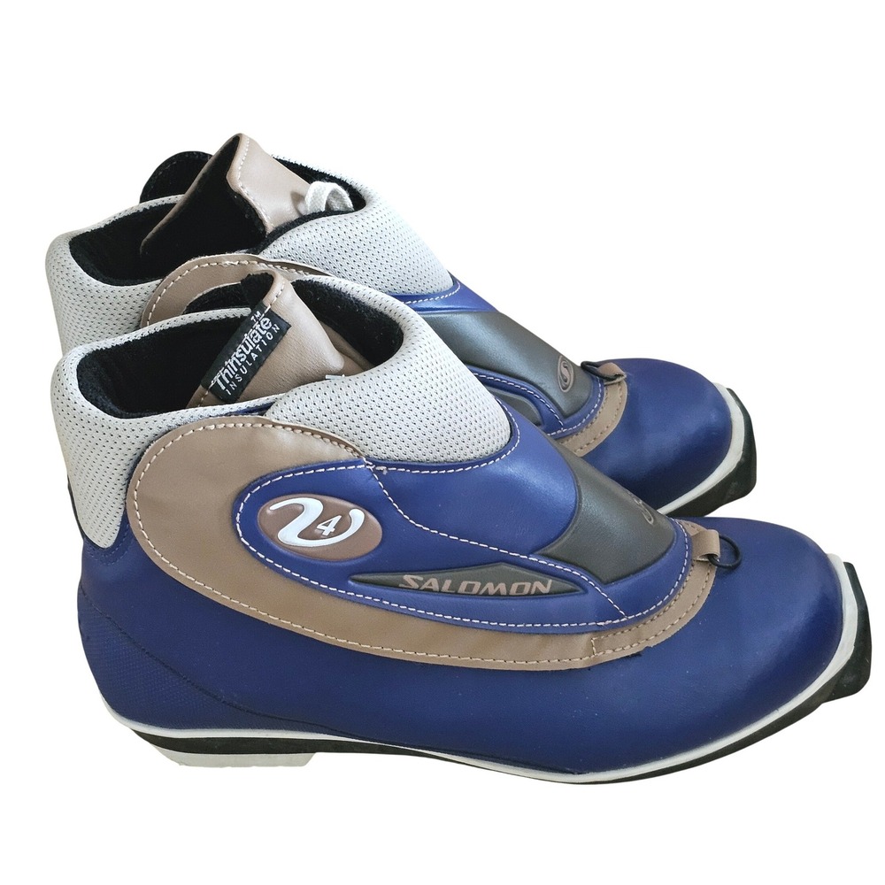 Salomon Siam 7 Cross Country Ski Boots Blue Tan Thinsulate NNN Womens 8 EU 40‎